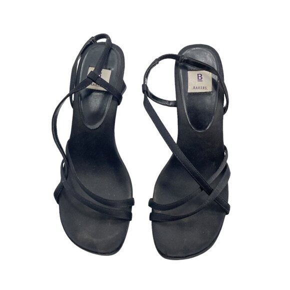 Y2K Bakers Black Paige II Strappy Open Toe Heels Womens Size 7.5M Casual Party - Picture 4 of 8